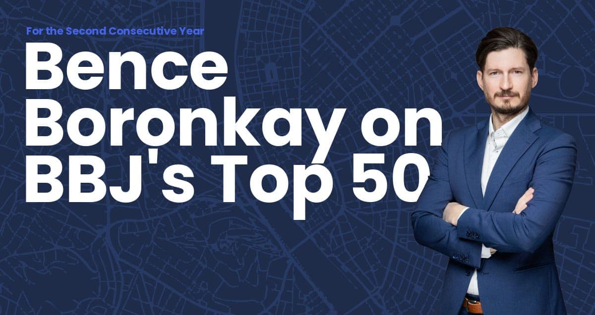 Boronkay Bence ismét a Budapest Business Journal Top 50 ingatlanpiaci vezetői között