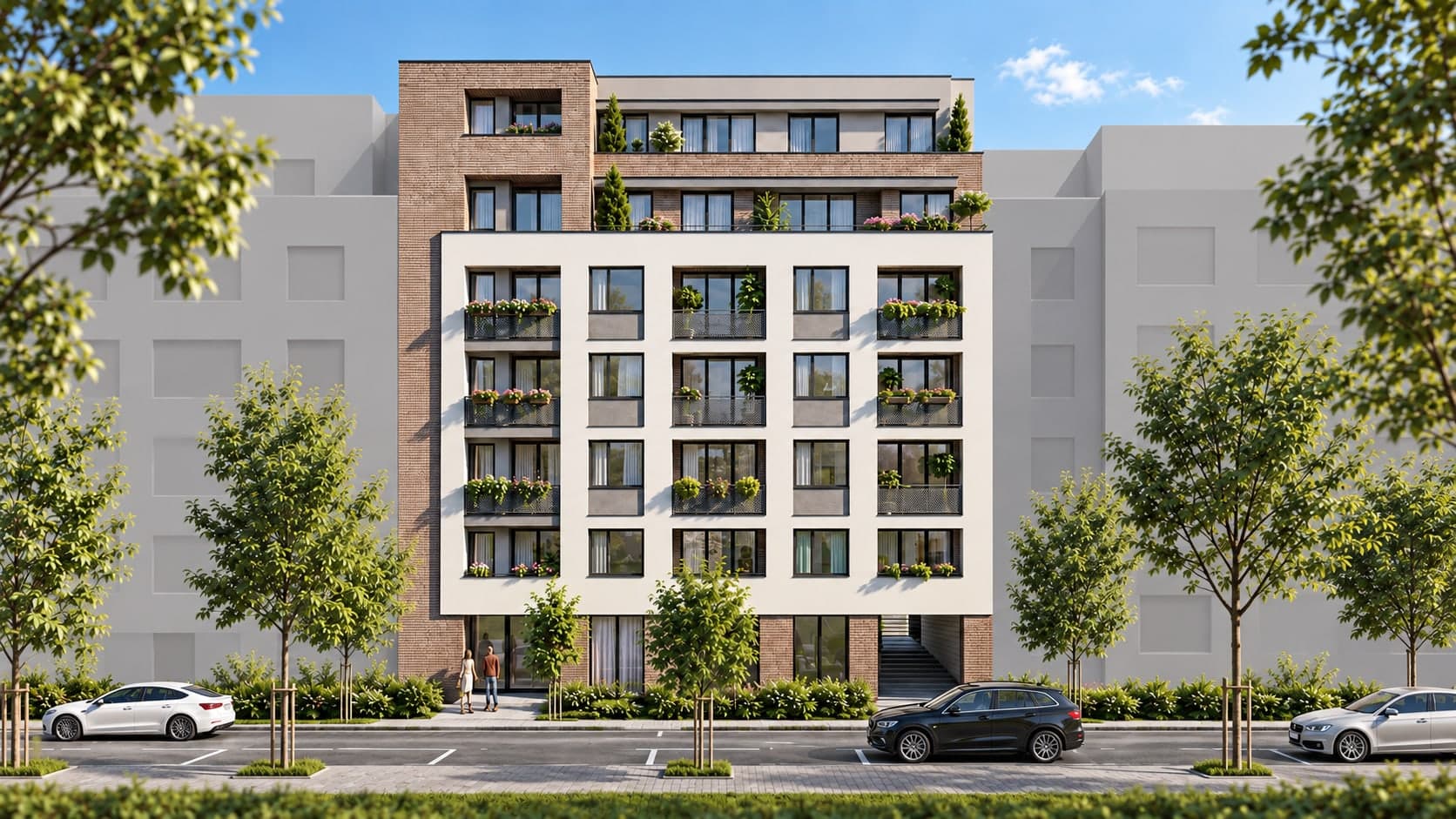 LUNA Residence second building street view render