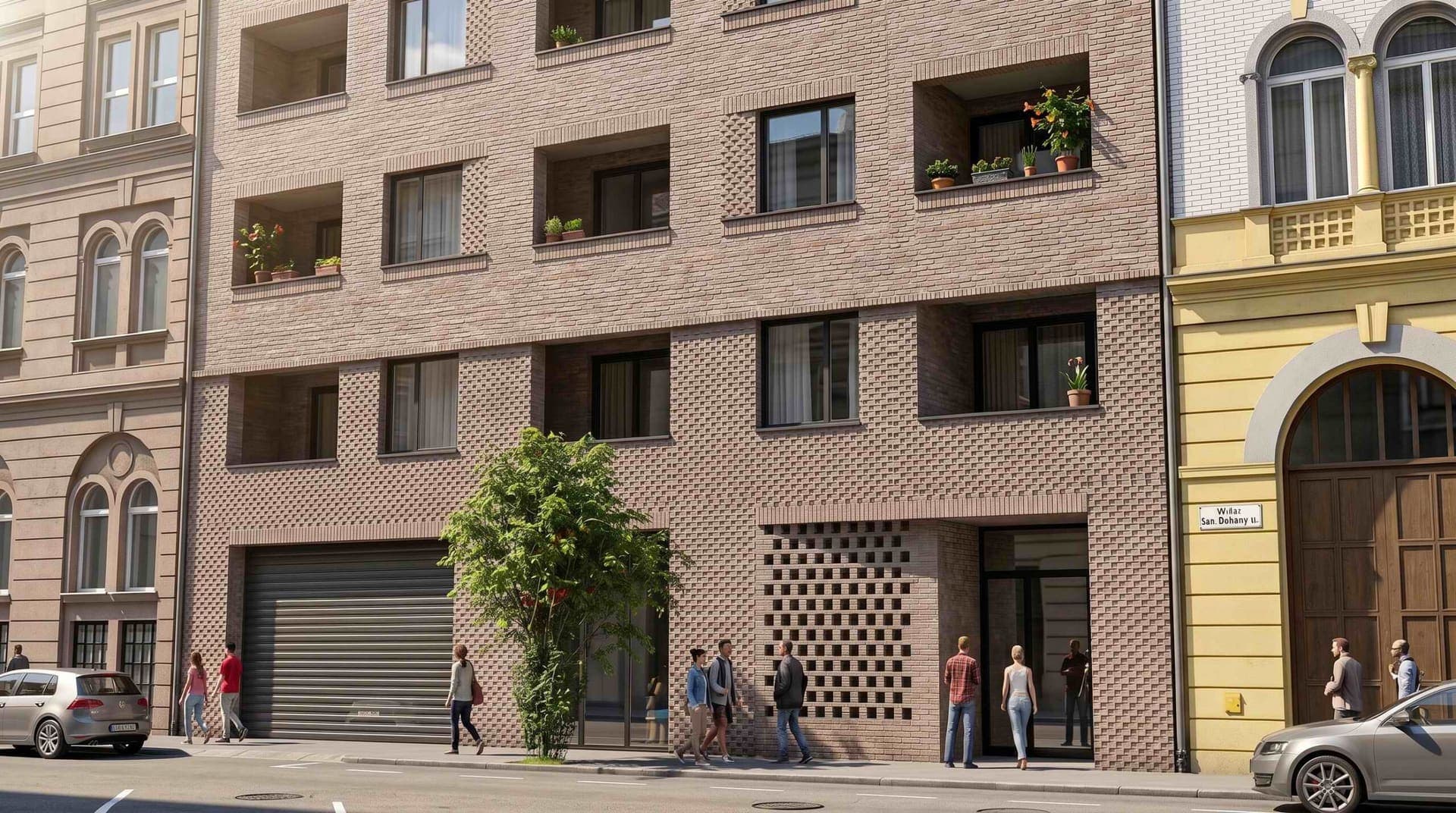 NOVA City Residence exterior render on Kertesz street